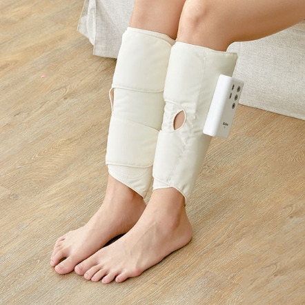 【3ZeBra】好腿力｜鋼珠氣壓小腿按摩器2入-米白色